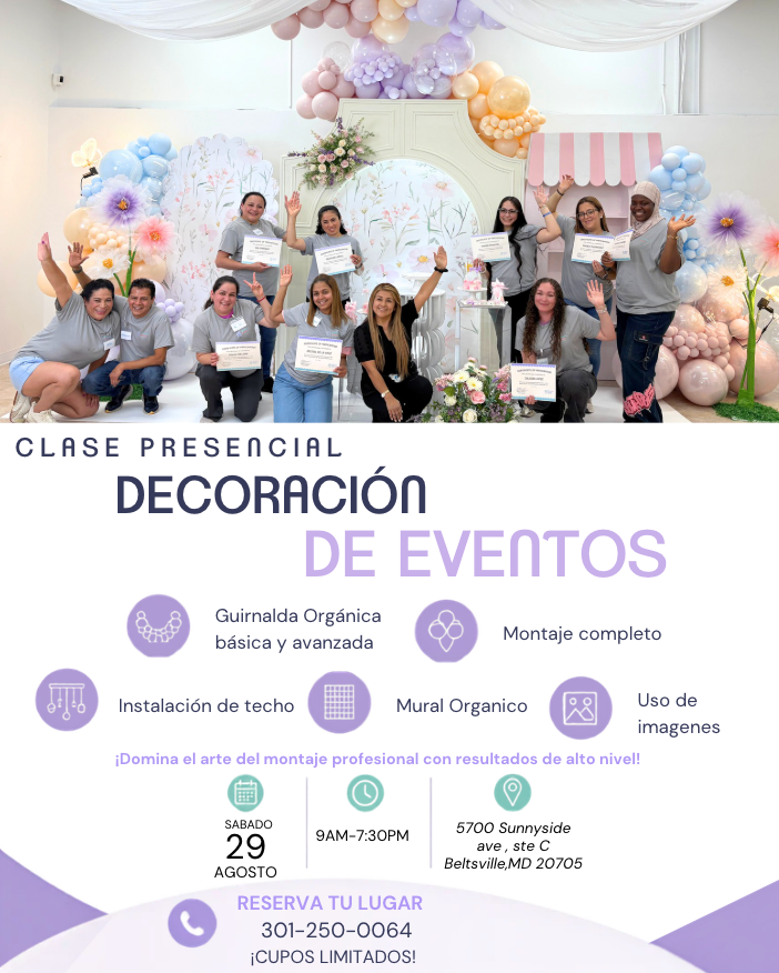 CURSO PRESENCIAL DECORACION DE EVENTOS 08/29/26