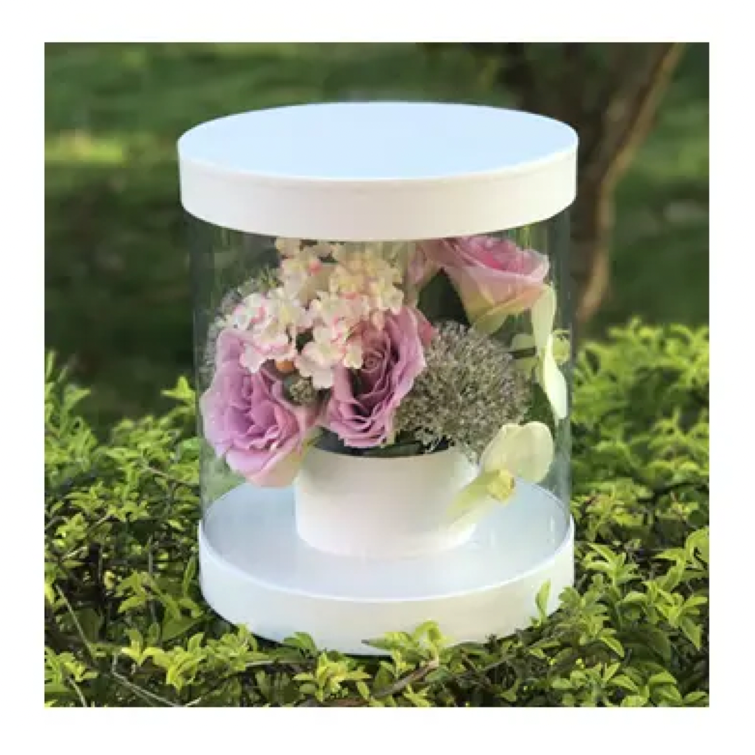 Clear Round Packing Floral Box