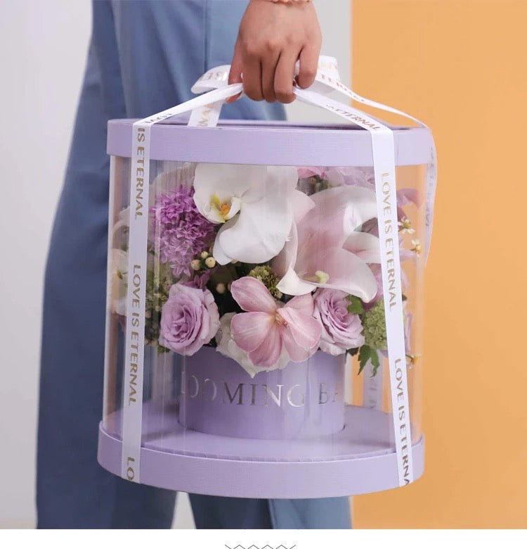 Clear Round Packing Floral Box