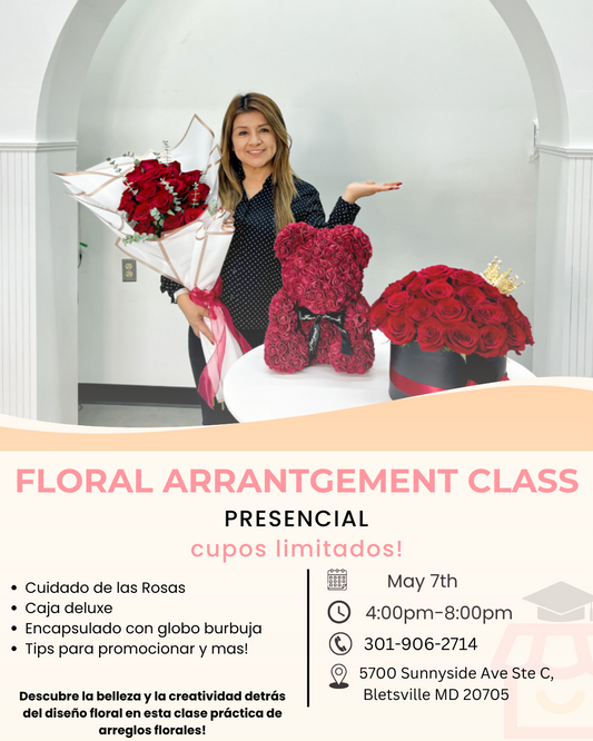 Floral Arrangement  in Person Class Miercoles
