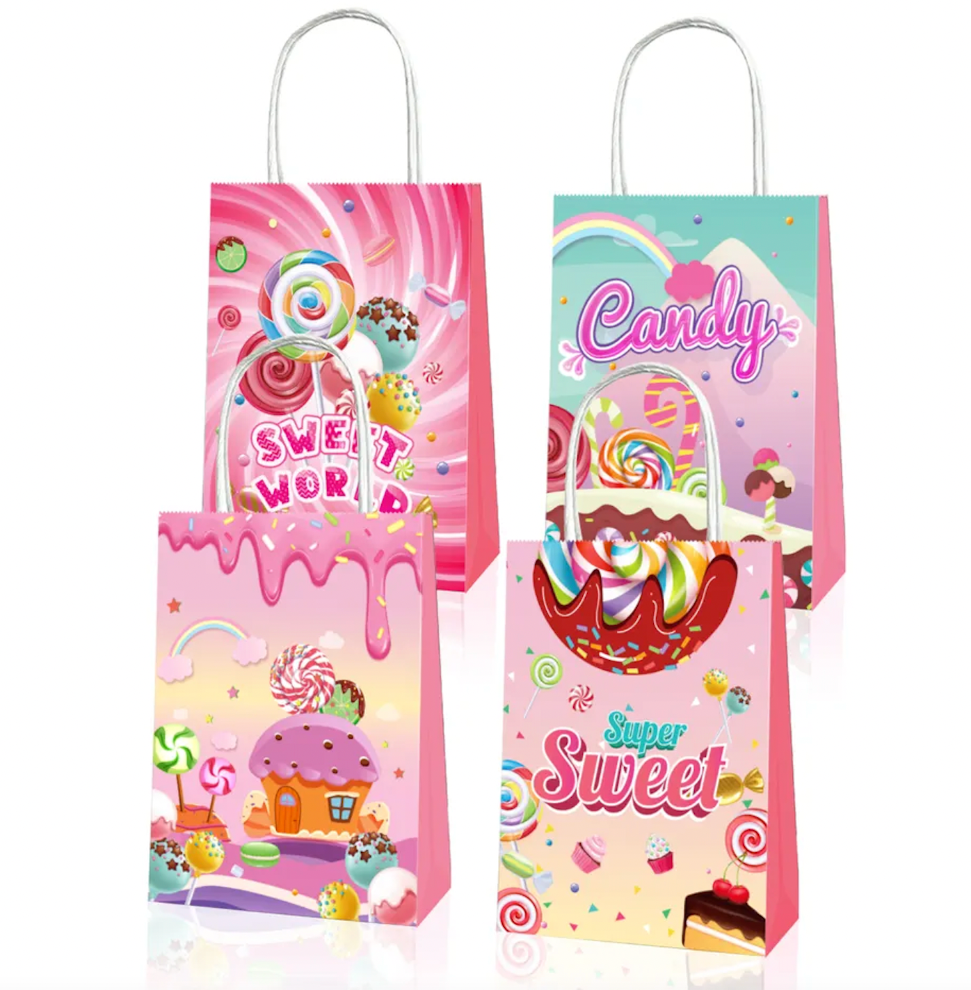 Candyland Party Bags with handle 12CT