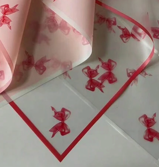 Bow Design Wrapping clear Paper