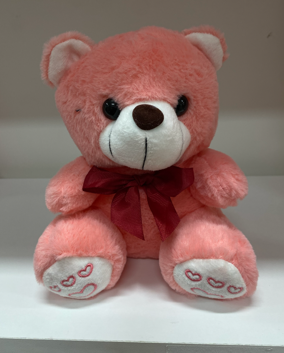 coral teddy bear