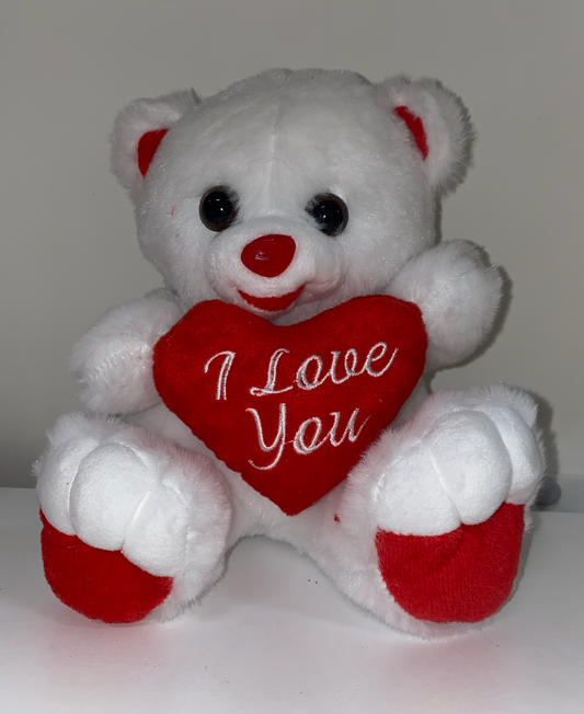 White I love you teddy bear