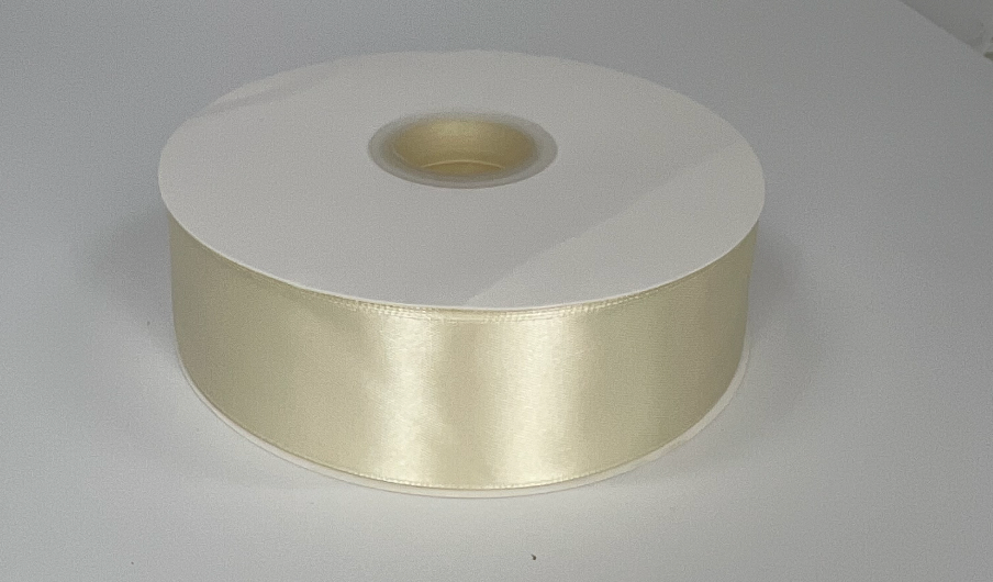 1 1/2" ivory Ribbon single face Satin 100 Yds