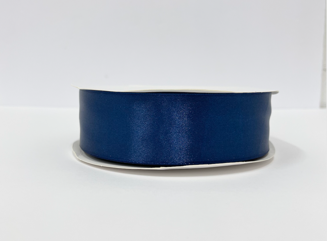 1 1/2" Navy Blue Ribbon single face Satin 100 Yds