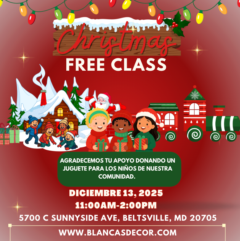 DONATE A TOY FREE CHRISTMAS CLASS Diciembre 13 (IN PERSON CLASS)