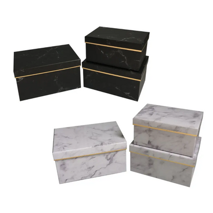 Marble Rectangle Flower Box Set of 3