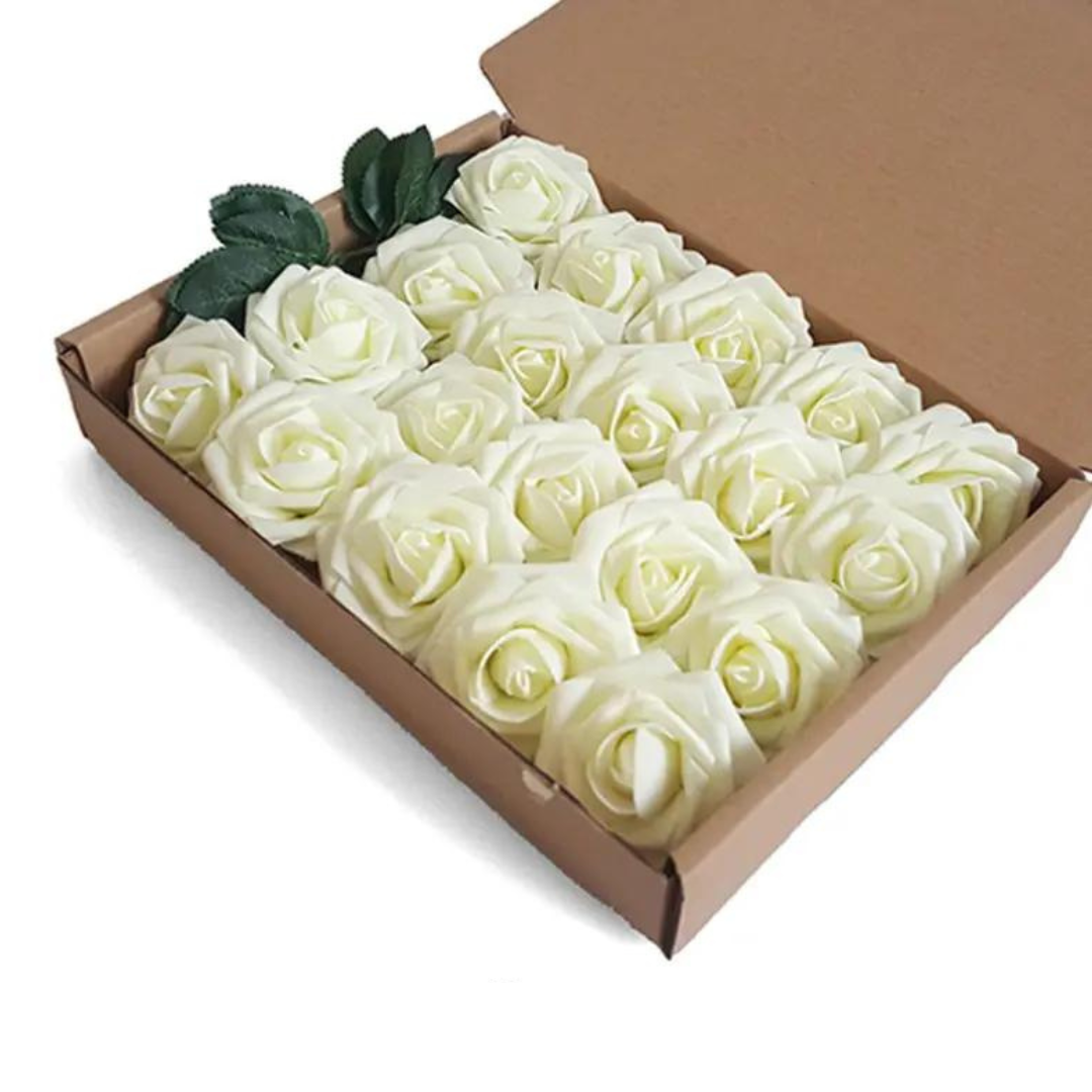 Champagne Artificial Rose Flower Foam  25 pcs/box