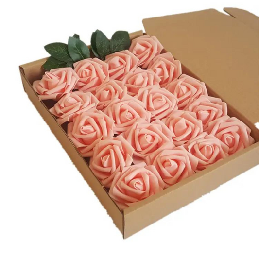 Pink Artificial Rose Flower Foam 25 pcs/box