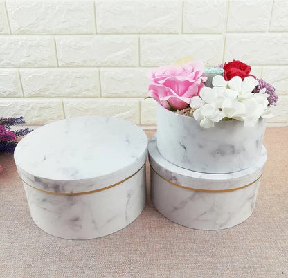 Marble Round Set of 3 Boxes