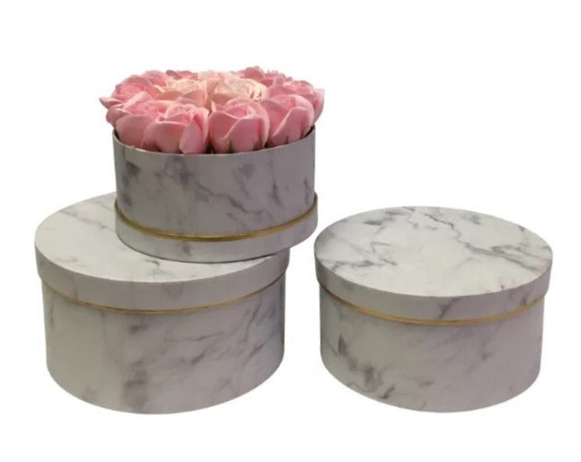 Marble Round Set of 3 Boxes