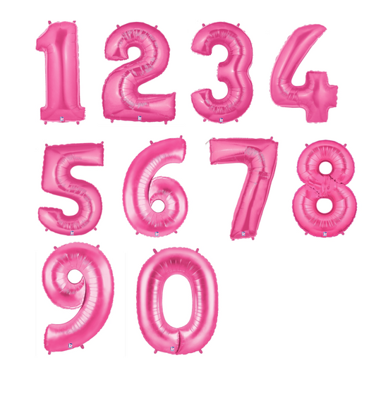 40" Hot Pink Numbers