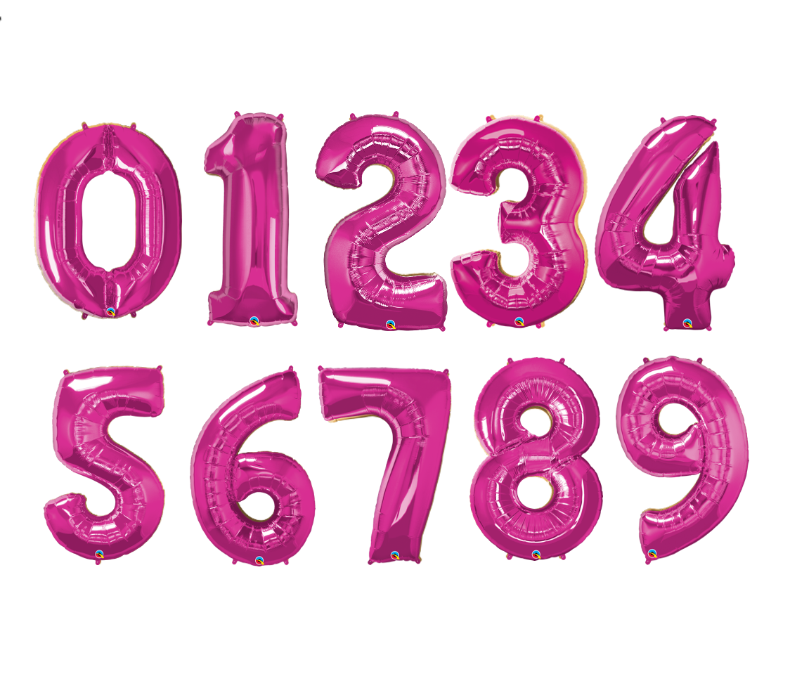 34" Qualatex Magenta Numbers