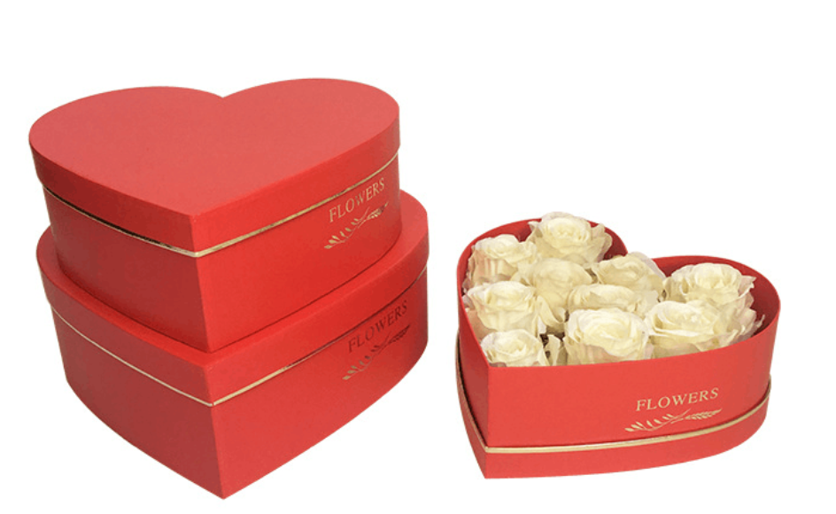 Solid Heart Boxes Set of 3