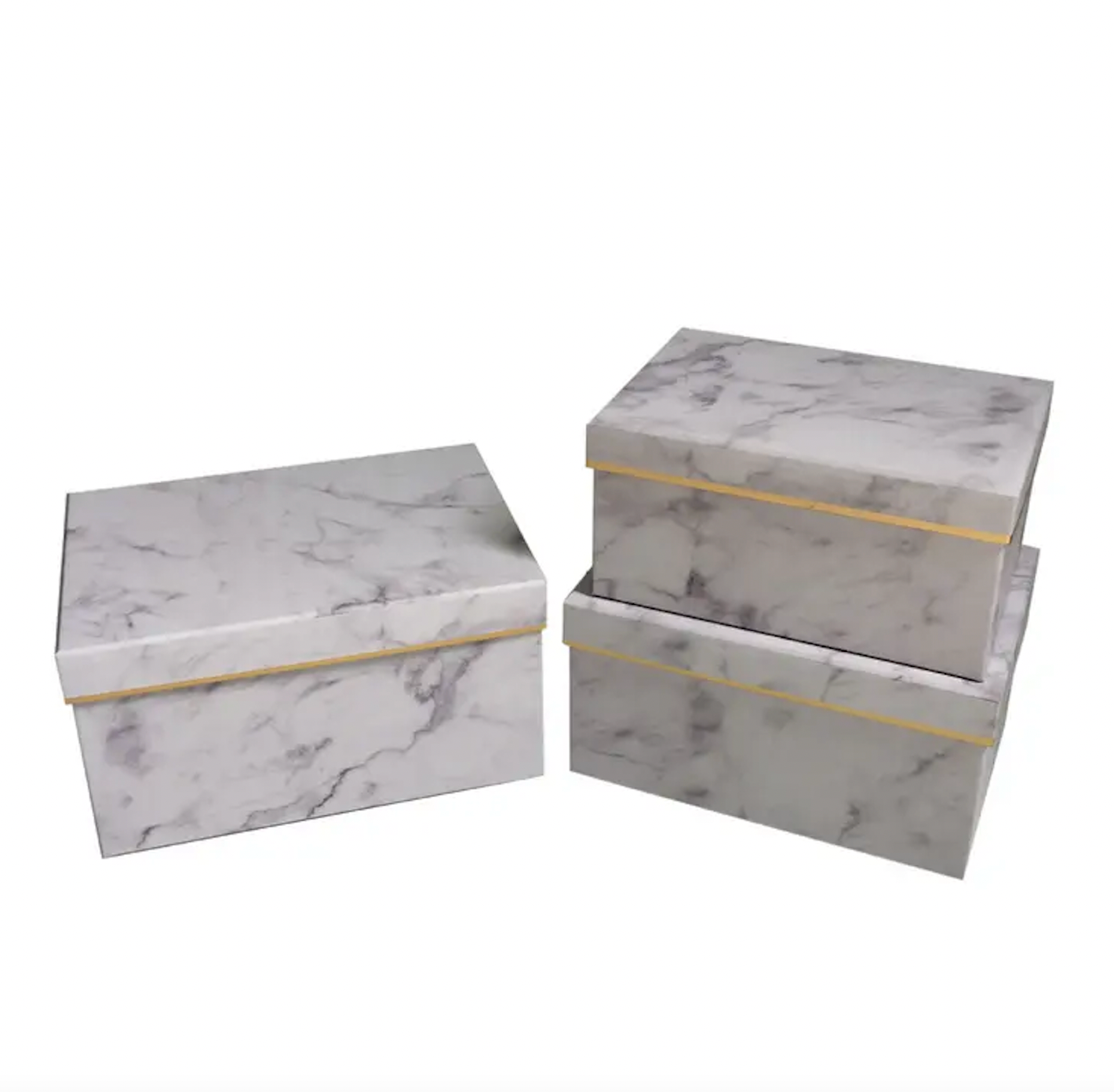 Marble Rectangle Flower Box Set of 3