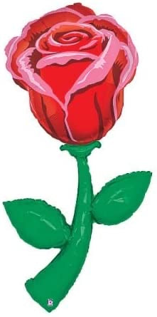 60 Inch Red Rose Fresh Balloon Betallic (1 CT)