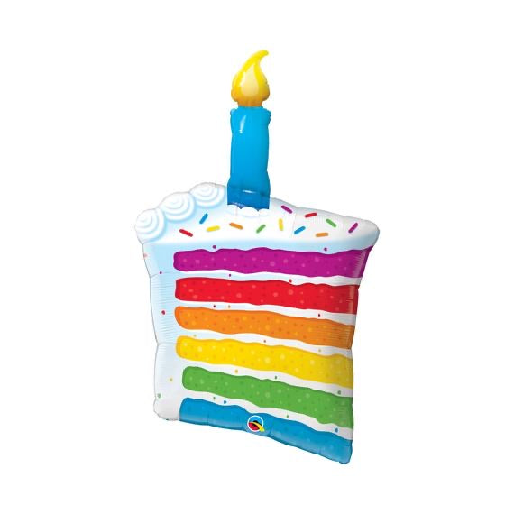 Qualatex 42” Rainbow Cake & Candle (1 CT)